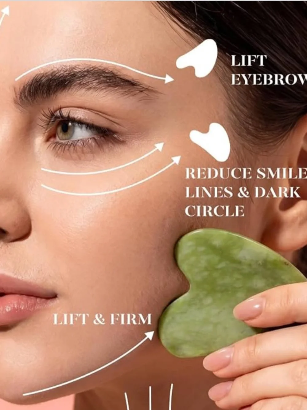 BAIMEI IcyMe Jade Face Roller & Gua Sha Set, Smoothing, Reduce Puffiness